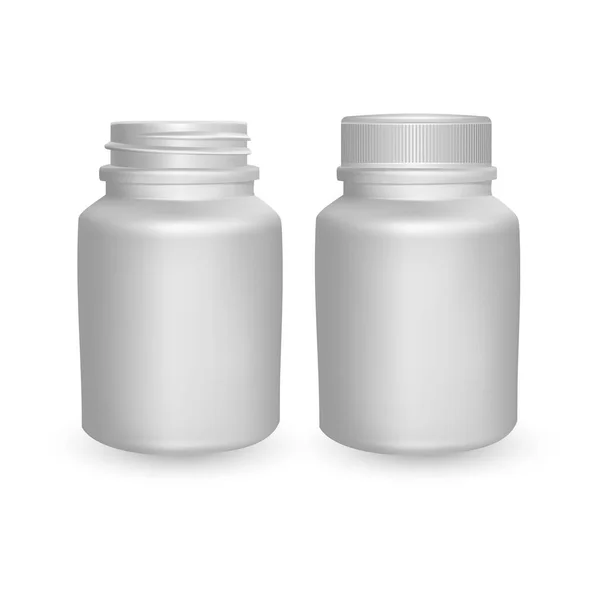 Realistic plastic bottle. Mock Up Template. Vector illustration, empty white bottle on light background — Stock Vector