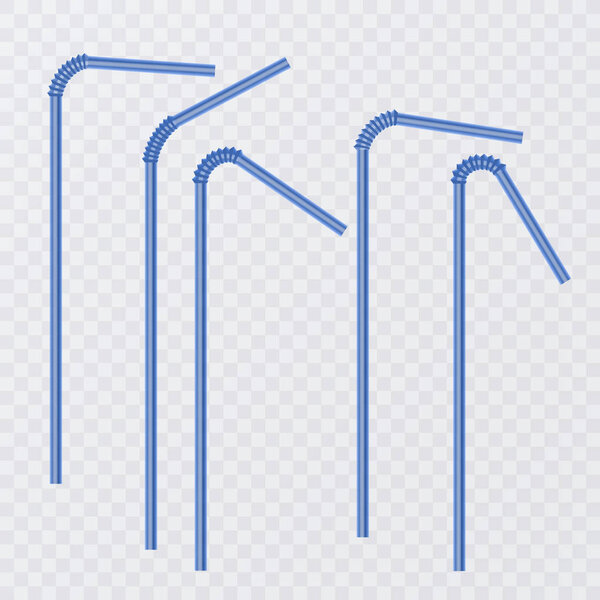 Солома для напитка. Питьевые соломинки голубого цвета, изолированные на прозрачном фоне
.