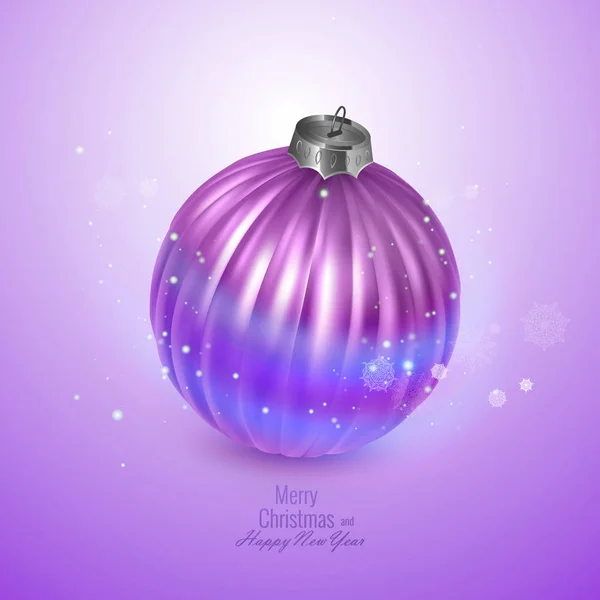 ●リアルなクリスマスボール、ベクトルイラストで明るい新年カード — ストックベクタ