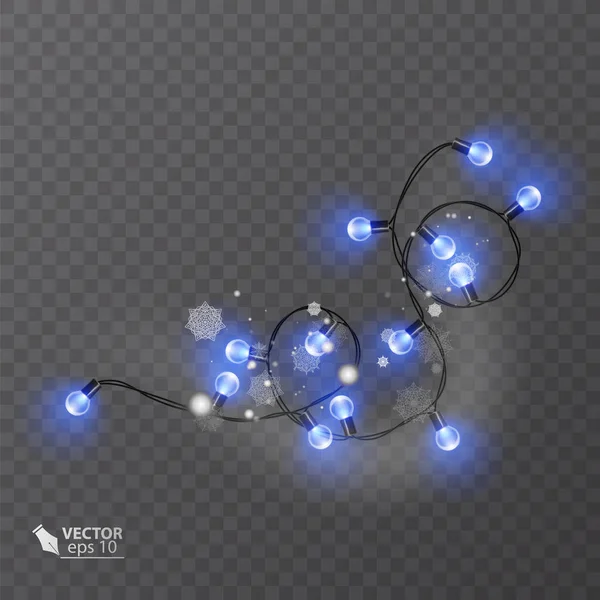 Weihnachtsdekoration, Lichteffekte isolierte Designelemente. leuchtende Lichter für das Weihnachtsgrußkartendesign. Vektorillustration — Stockvektor