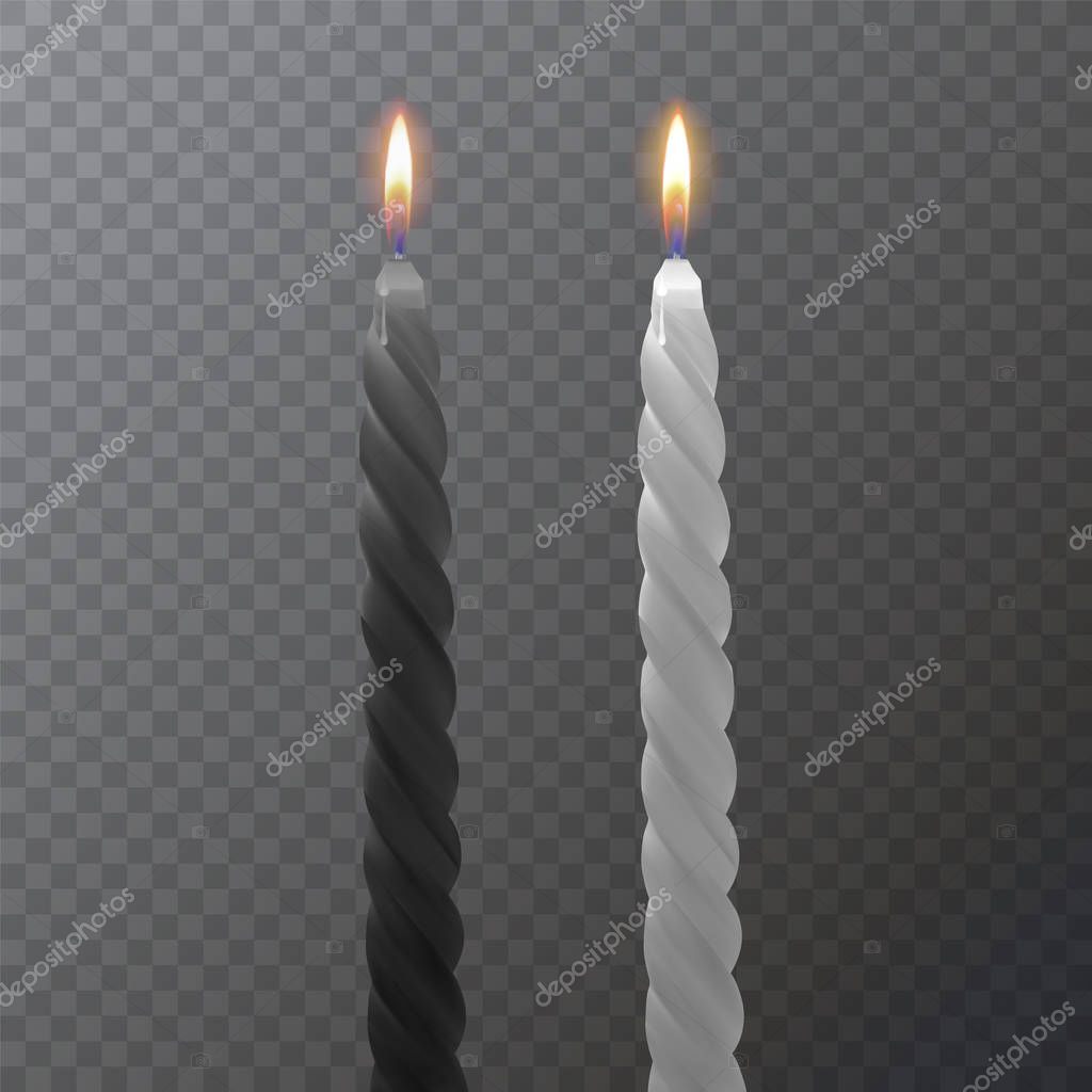 Vettoriale stockCandele realistiche in bianco e nero, Candele accese su  sfondo scuro, illustrazione vettoriale di ©RaZalina #309856864, image size:1024x1024