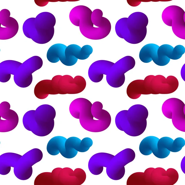 Bezešvé vzory s tekutými barevnými tvary. Abstraktní pozadí, vektorová ilustrace — Stockový vektor