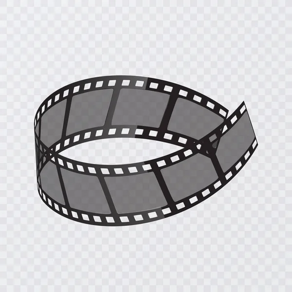 Set van vector Filmstrip geïsoleerd op transparante achtergrond. Oude filmstrip met 3D vector illustratie — Stockvector