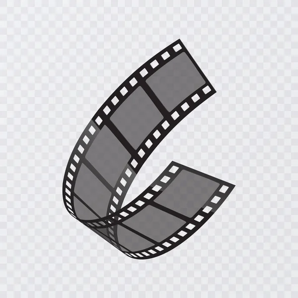 Conjunto de tira de película vectorial aislado sobre fondo transparente. tira de película antigua con ilustración de vectores 3d — Vector de stock