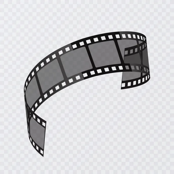 Ensemble de bande de film vectoriel isolé sur fond transparent.Ancienne bande de film avec illustration vectorielle 3d — Image vectorielle