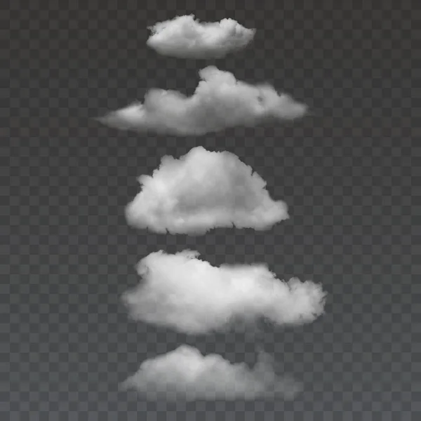 Conjunto de nubes transparentes. nubes diferentes y realistas, ilustración vectorial Vectores De Stock Sin Royalties Gratis