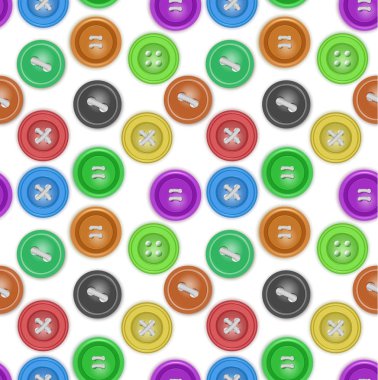 Seamless pattern with buttons for clothes of different, bright colors, Ideal for textile, wallpaper, wrapping, web pages, etc. clipart