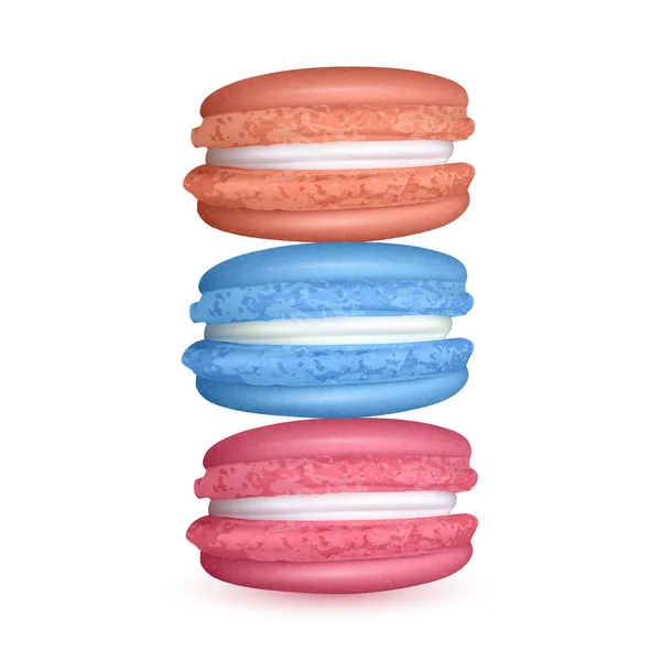 Uppsättning av macaroons. realistisk illustration, vektor EPS 10 — Stock vektor