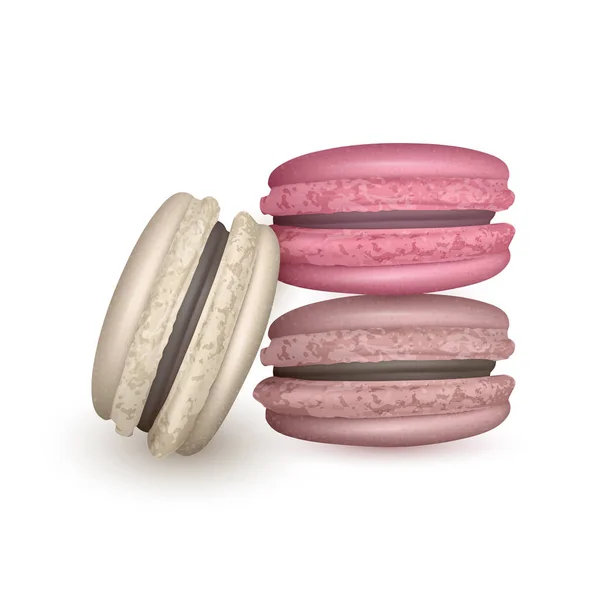 Ensemble de macarons. illustration réaliste, vecteur EPS 10 — Image vectorielle