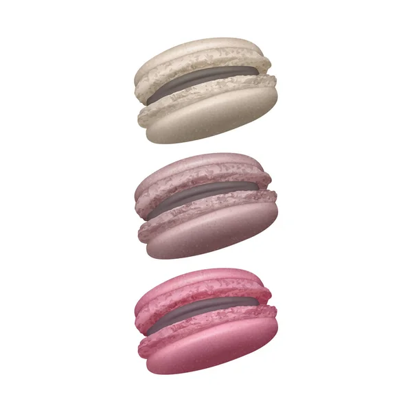 Ensemble de macarons. illustration réaliste, vecteur EPS 10 — Image vectorielle