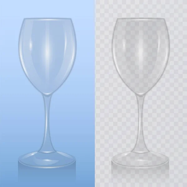 Vinet glas, mall av glas för alkoholhaltiga drycker. Realistisk vektor illustration — Stock vektor