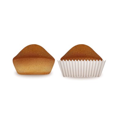 Beyaz arka planda tatlı kek, doğum günü dileği kavramını saymazsak. Kutlama için güzel bir tatlı. Gerçekçi Vektör illüstrasyonu