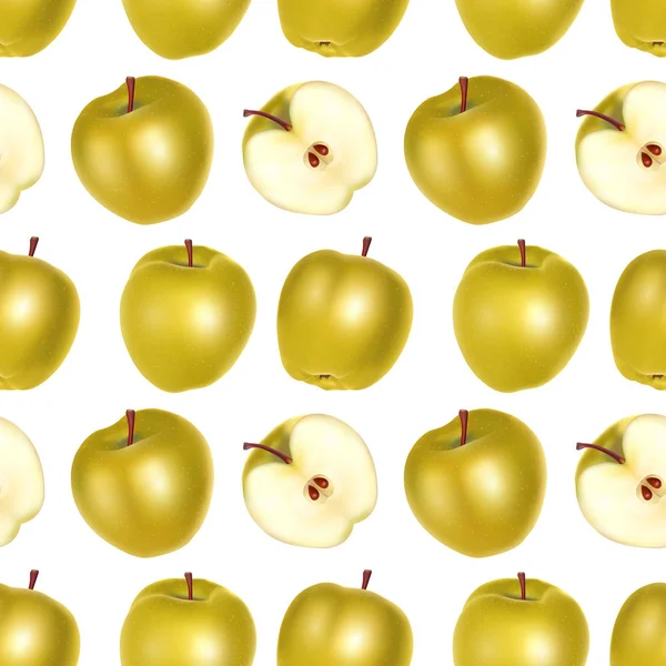 Pommes jaunes sans couture motif sans fin sur fond blanc, peut être utilisé dans l'industrie alimentaire pour les papiers peints, affiches, papier d'emballage. Illustration vectorielle Eps10 — Image vectorielle