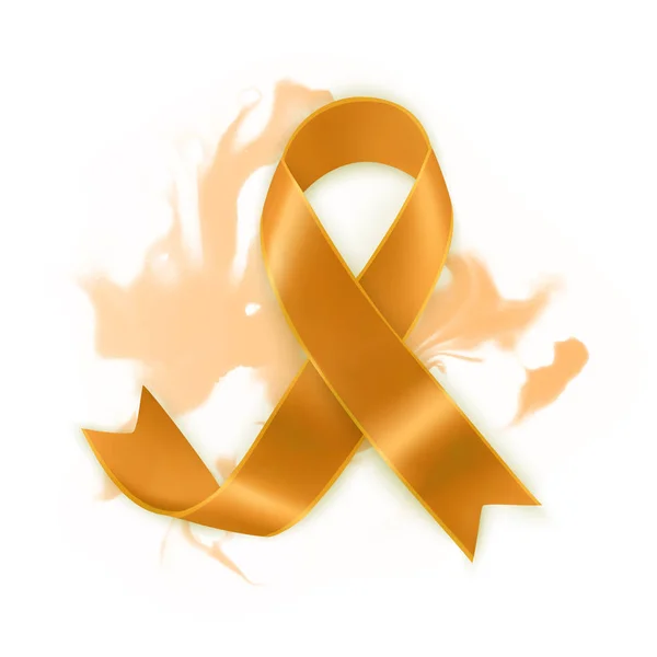 Orange ribbon as symbol of Animal Abuse. Realistic Orange ribbon symbol. Vector illustration — Stock Vector