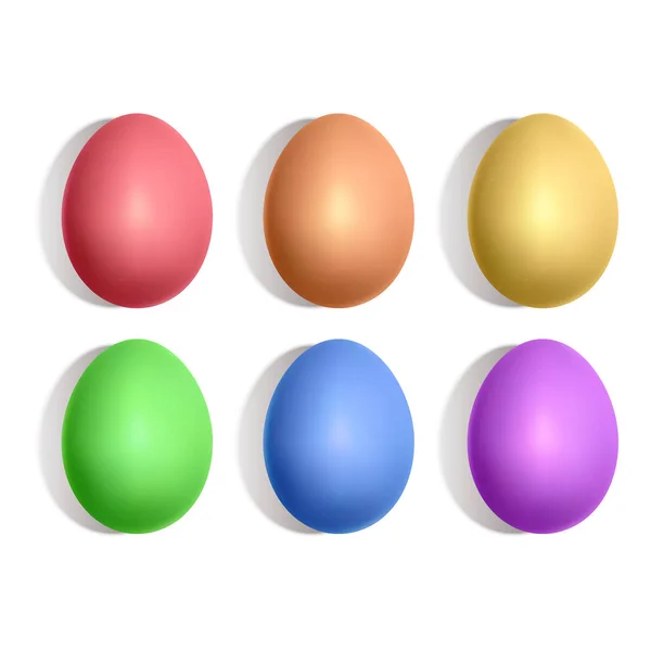 Uova di Pasqua colorate su sfondo chiaro, illustrazione realistica — Vettoriale Stock