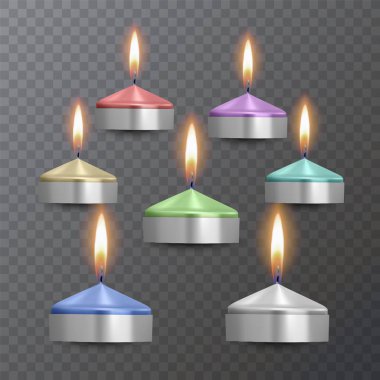 Koyu arkaplanda parlak renkler, şeffaf arkaplanda parafin ya da balmumu. Vektör illüstrasyonu