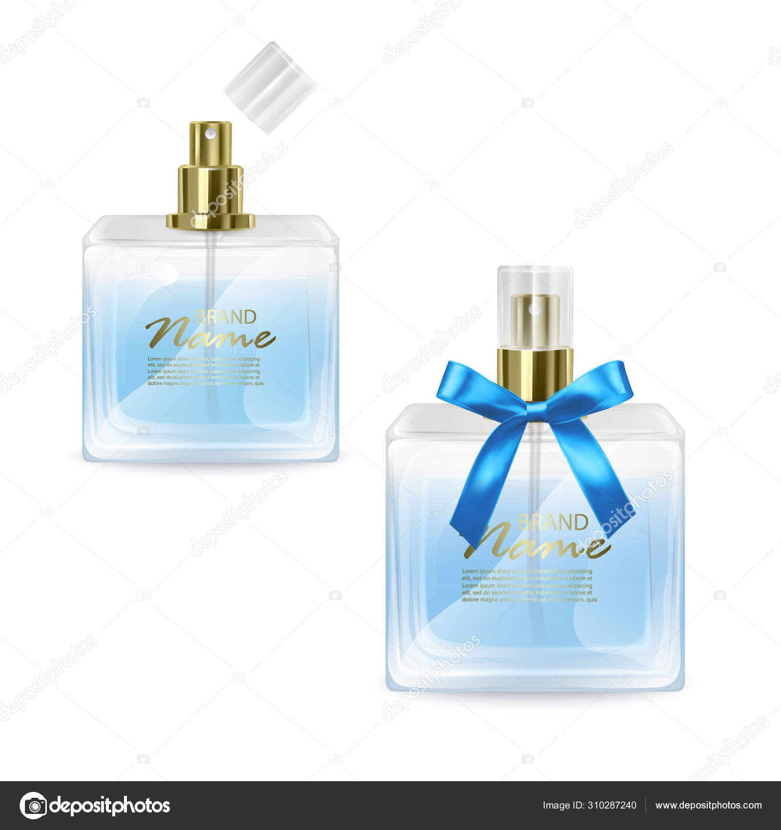 Download Perfume Bottle Mockup On White Background Cosmetic Glass Bottle In 3d Illustration For Design Use Vector Image By C Razalina Vector Stock 310287240