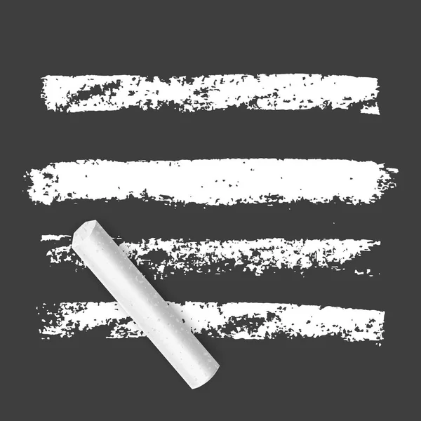 Σετ βουρτσών από κιμωλία λευκού χρώματος σε σκούρο φόντο. Οι γραμμές του Γκράντζ με υφή κιμωλία. Στοιχεία σχεδιασμού χειρός, διάνυσμα EPS 10 απεικόνιση — Διανυσματικό Αρχείο