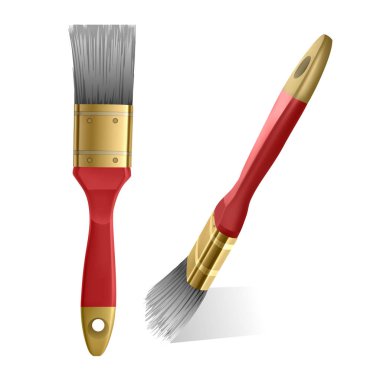 Farklı yönlerde yalıtılmış gerçekçi fırça seti, Vektör Eps 10 illüstrasyon