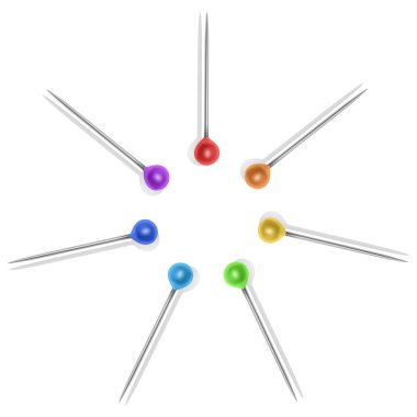 Renkli Dikiş Pimleri Koleksiyonu, Vektör Eps 10 İllüstrasyon