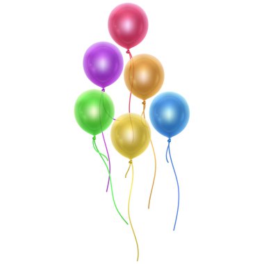 Vektör balonlar beyaz arka plan üzerinde izole ayarlayın. beyaz arka plan üzerinde parlak renkli balonlar. Sevgililer Günü veya Düğün için Şenlikli dekorasyon unsuru. Vektör Eps 10 illüstrasyon