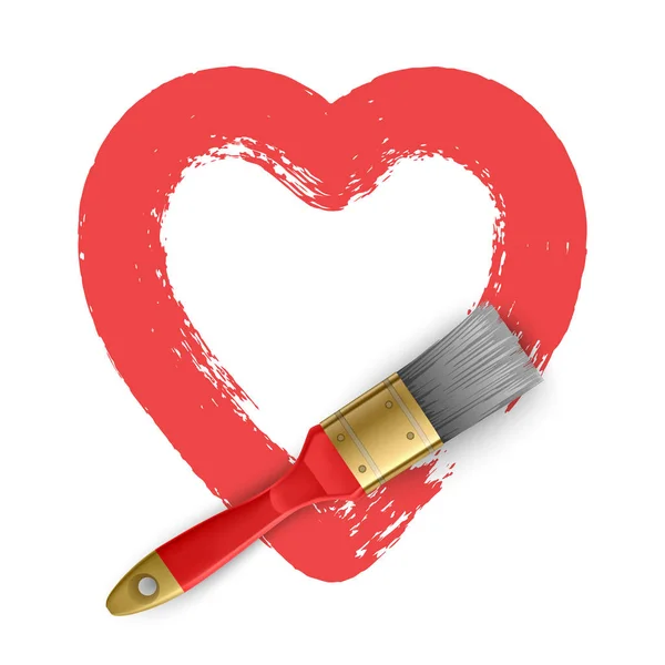 Мальоване вручну червоне серце, елемент для вашого дизайну, форма серця Любов ілюстрація. Дизайн листівки на день святого Валентина. Векторні ілюстрації — стоковий вектор