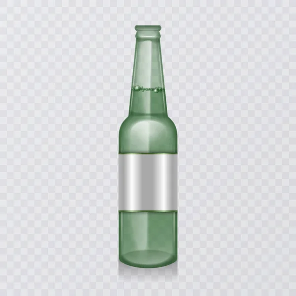 La botella de cerveza en estilo realista, botellas de cerveza, objeto aislado sobre fondo transparente, botellas en nuevo diseño. Vector EPS 10 ilustración — Vector de stock