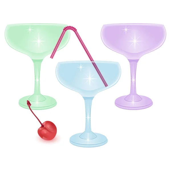 Cocktail alcoólico coleção conjunto vetor bebida isolado no fundo branco — Vetor de Stock