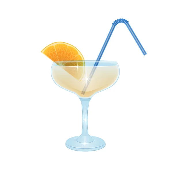 Den tropiska cocktail med salt shaker på vit bakgrund, cocktailglas, vektor EPS 10 illustration — Stock vektor