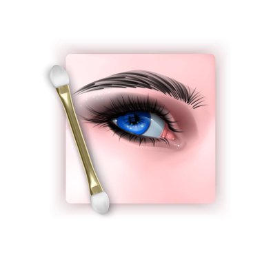 Gerçekçi Mavi göz ve Smokey gözleri makyaj ile İllüstrasyon, Vektör Eps 10 illüstrasyon