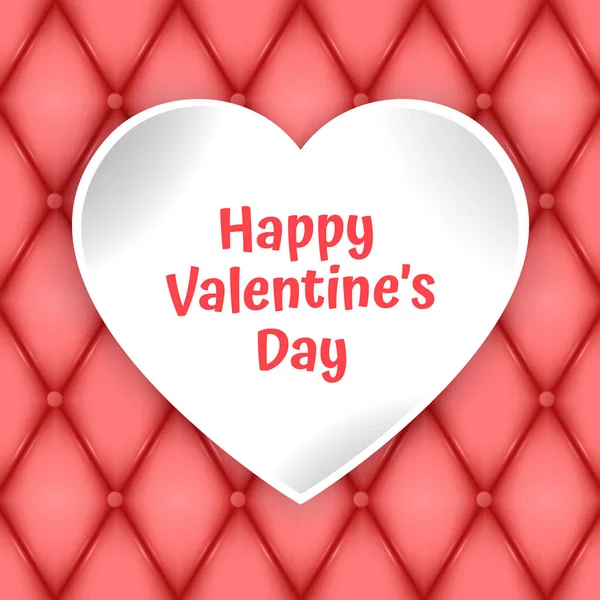 Aftelkalender voor Valentijnsdag wenskaart met gesneden papier hart en plaats voor tekst. Vector illustratie — Stockvector