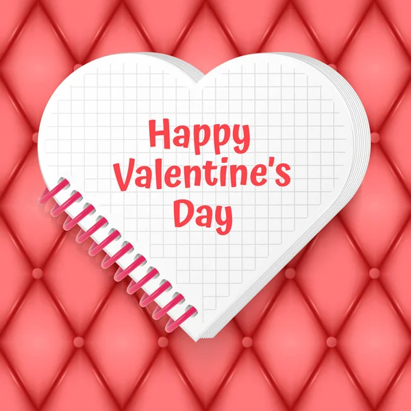 Tarjeta de felicitación del día de San Valentín con corazón de papel cortado y lugar para el texto. Ilustración vectorial — Archivo Imágenes Vectoriales