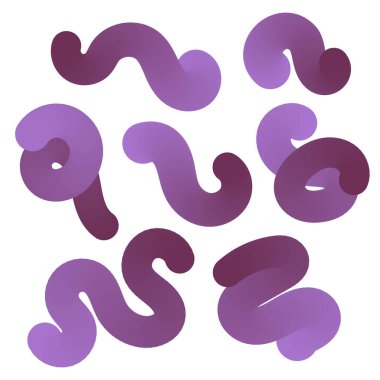 Holografik bukalemun tasarımının izole elementlerini ayarla. Renkli sıvı boya tasarımı. Soyut gradyan elementler ayarlandı. Beyaz üzerinde izole edilmiş organik sıvı şekiller. Vektör illüstrasyonu