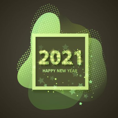 2021 Mutlu yıllar bayrağı. Yeni Yıl 2021 Parlak, altın ve parıltılı dokuma sanatçısıyla 10 illüstrasyon