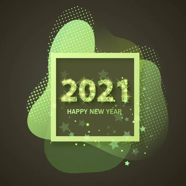 2021 Mutlu yıllar bayrağı. Yeni Yıl 2021 Parlak, altın ve parıltılı dokuma sanatçısıyla 10 illüstrasyon