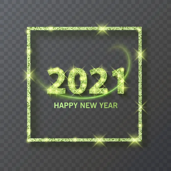 2021 Happy new year greeting banner. New Year 2021 with Shining, golden and glitter texture vector eps 10 illustration — Stock Vector