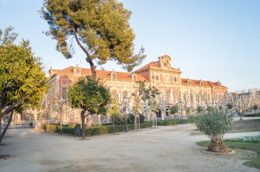 Ciutadella Park Placa de Joan Fiveller parkta Barcelona, İspanya Merkez çeşme ile