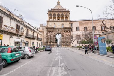 Palermo, Sicilya-Mart 22, 2019: Porta Nuova, anıtsal bir şehir