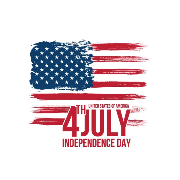 Happy Independence Day. Fourth of july, Independence Day of USA, national holiday. American flag with text isolated on white background. Vector