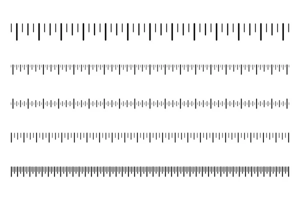 Escala Medición Con Marcas Negras Escala Reglas Para Distancia Peso — Archivo Imágenes Vectoriales