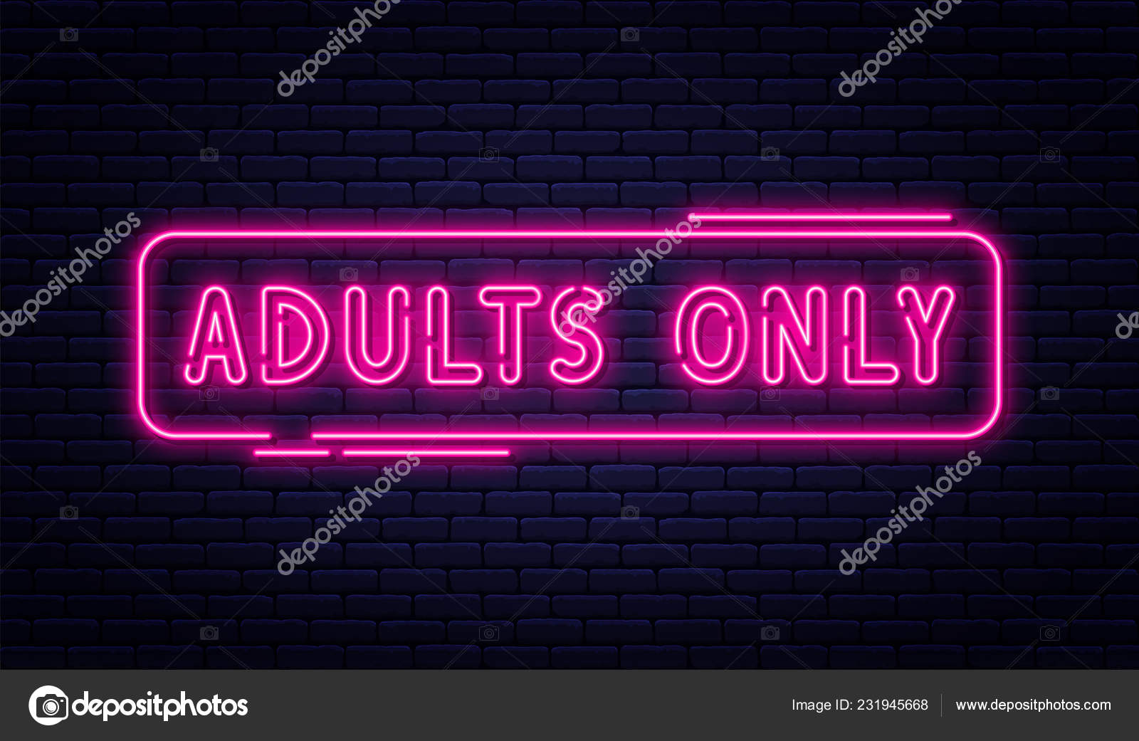 Neon Sign Adults Only Sex Xxx Restricted Content Erotic Video Stock Vector  Image by Â©Yevgenij_D #231945668