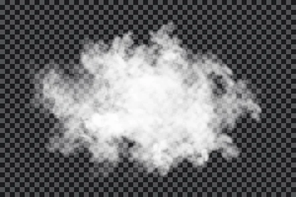 Nuage Fumée Sur Fond Transparent Brouillard Réaliste Texture Brumeuse Isolé — Image vectorielle