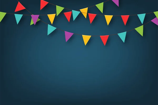 Karnawałowa Girlanda Proporzec Dekoracyjne Kolorowe Flagi Imprezowe Uroczystości Urodzinowe Festiwal — Wektor stockowy