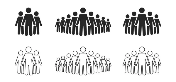 Conjunto de iconos. Figuras de palo, gente multitud icono de infografía aislada en el fondo. Vector — Vector de stock