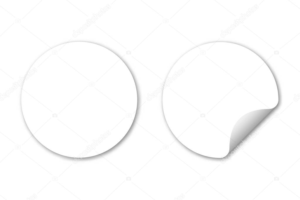 Download White Round Adhesive Sticker Paper Stickers With Curled Corner Realistic Round Stickers Template Tag Or Label Mockup Premium Vector In Adobe Illustrator Ai Ai Format Encapsulated Postscript Eps Eps Format PSD Mockup Templates