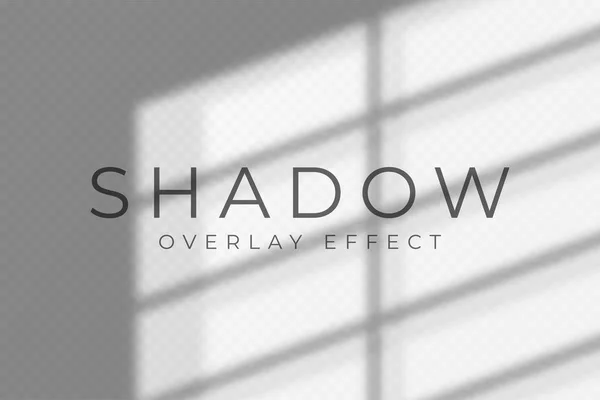 Schatten-Overlay-Effekt. transparentes weiches Licht und Schatten von Fenstern und Jalouse. Attrappe von transparentem Schatten-Overlay-Effekt und natürlichem Blitz — Stockvektor