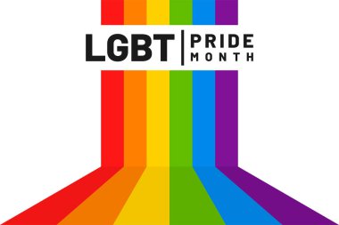 LGBT bayrağı. LGBT 'nin gey ve lezbiyen, cinsiyetçi ve transseksüel gurur bayrağı. İnsan hakları, cinsel yönelim ve hoşgörü kavramı. Gökkuşağı renkleri. Vektör