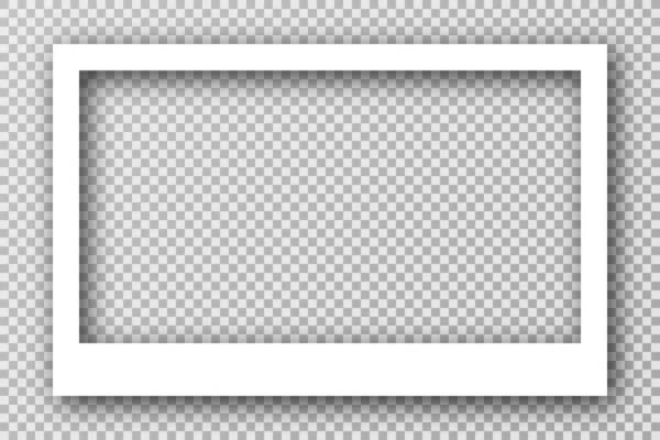 Beyaz Kenarlı Sosyal Medya Için Beyaz Fotoğraf Çerçevesi Gölge Efekti — Stok Vektör