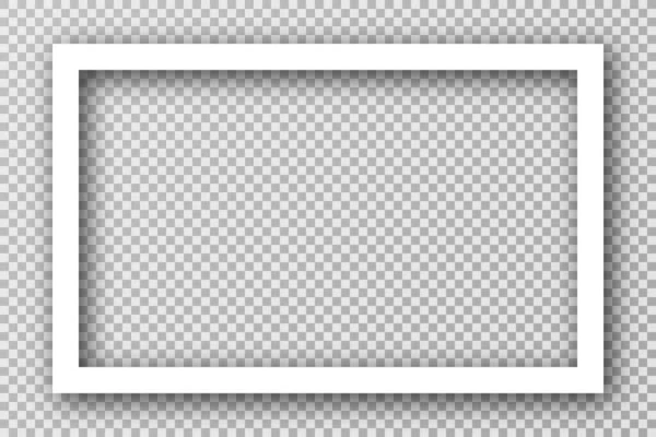 白色相框的社交媒体与白色边界 具有阴影效果和透明背景的空白相框 矩形相框 — 图库矢量图片