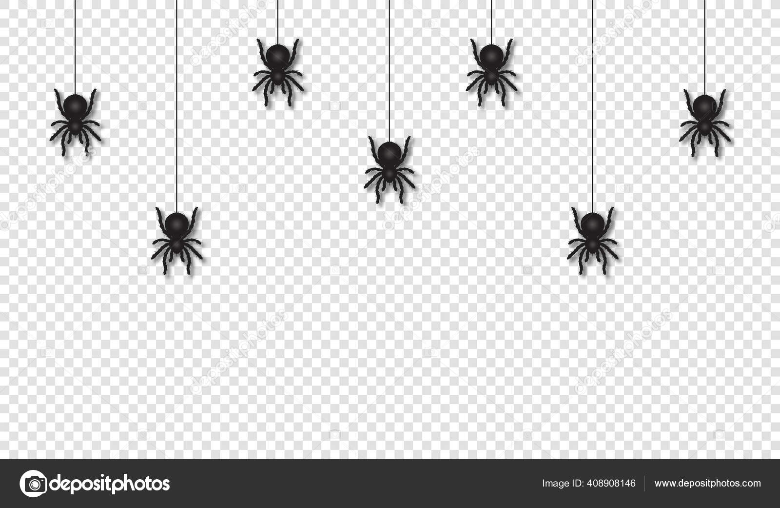 Hanging Spiders Halloween Decoration Scary Creepy Halloween Background Scary  Spiders Stock Vector by ©Yevgenij_D 408908146, image size:1600x1041